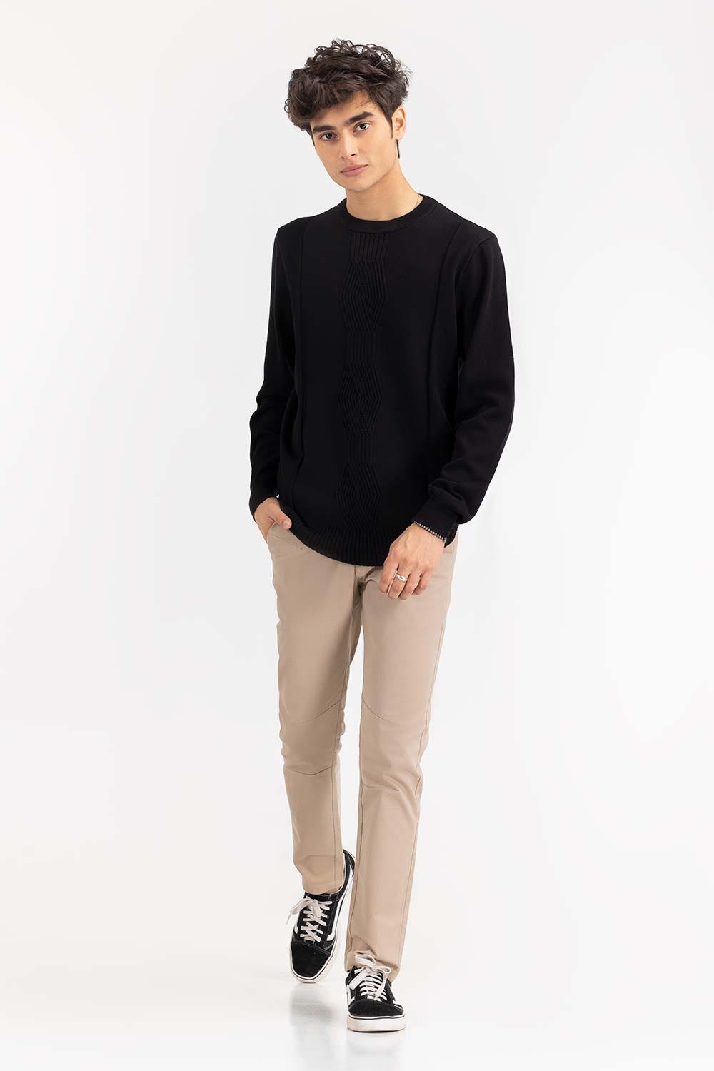 Navy Cabling Crew Neck Sweater SWT-FFSCN22-240