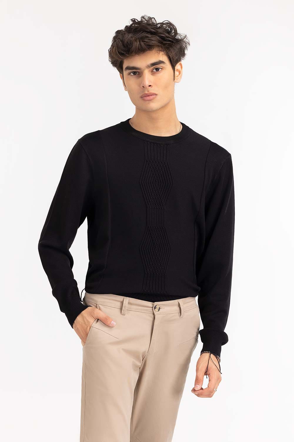 Navy Cabling Crew Neck Sweater SWT-FFSCN22-240