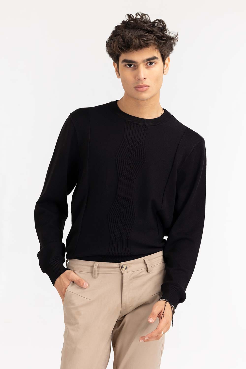 Navy Cabling Crew Neck Sweater SWT-FFSCN22-240