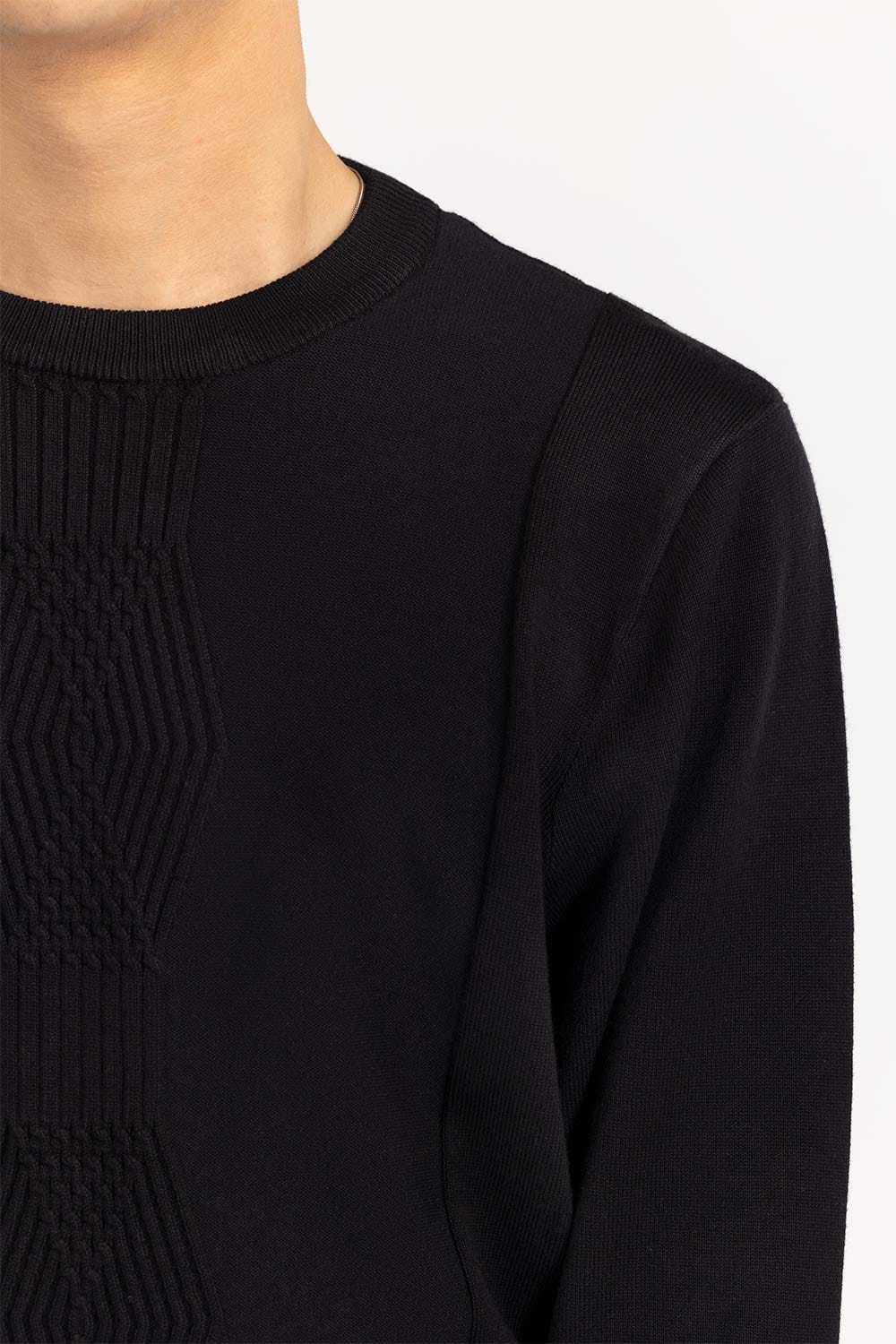 Navy Cabling Crew Neck Sweater SWT-FFSCN22-240