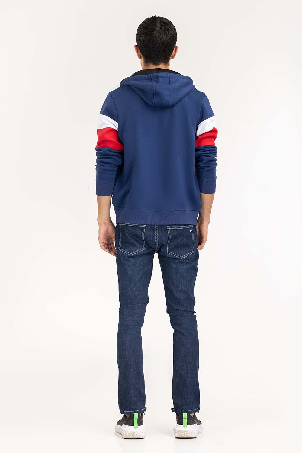 Navy Color Block Zipup Hoodie JKT-KNTHZ22-009