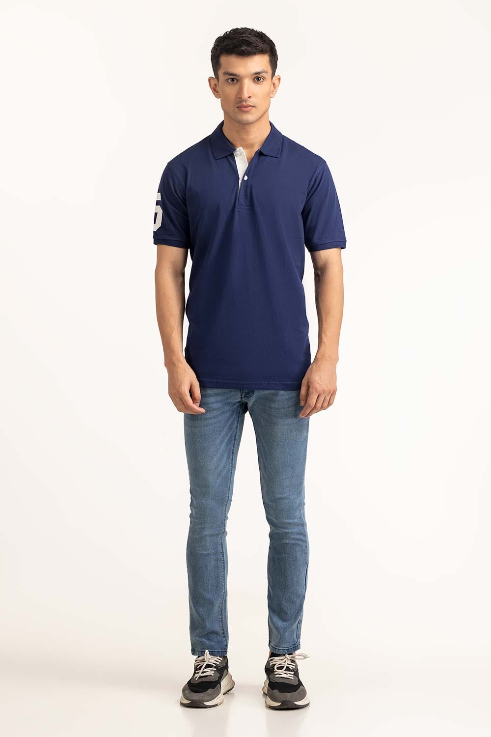 Navy Embroidered Polo PS-FPK23-182