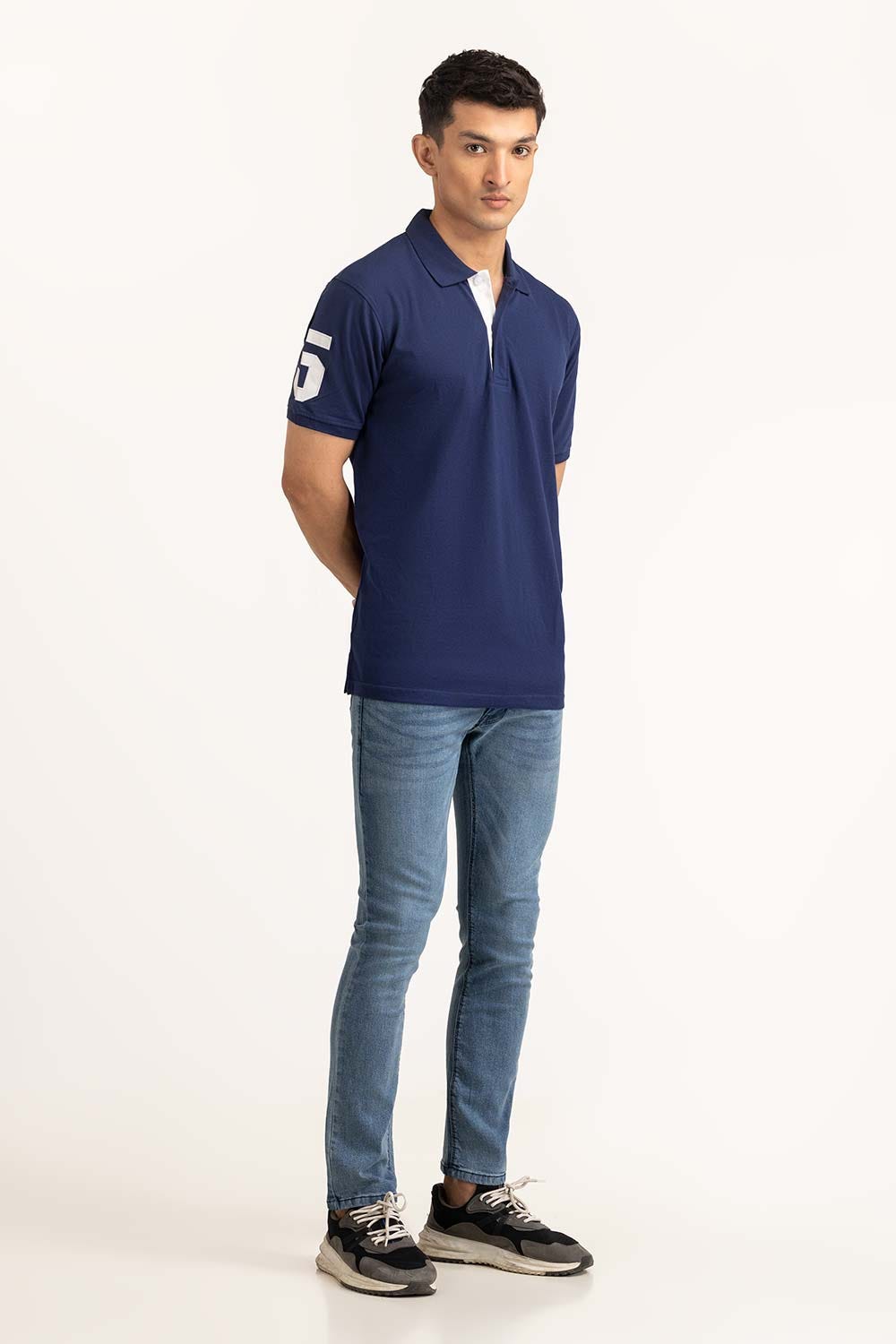 Navy Embroidered Polo PS-FPK23-182