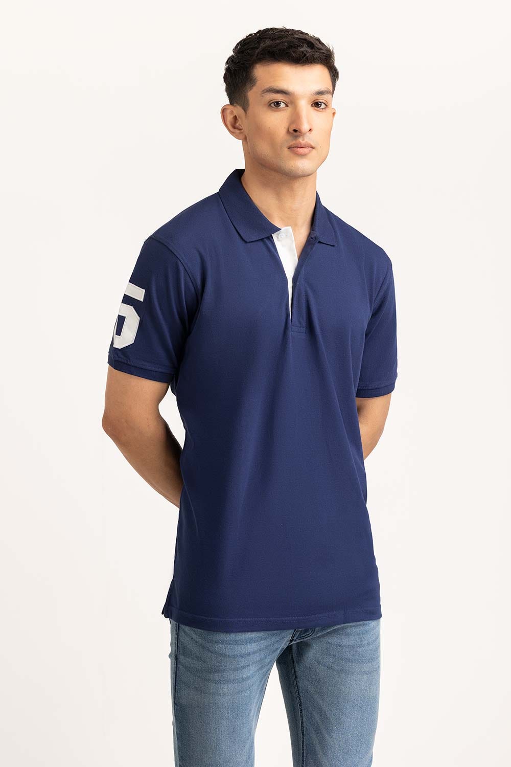 Navy Embroidered Polo PS-FPK23-182