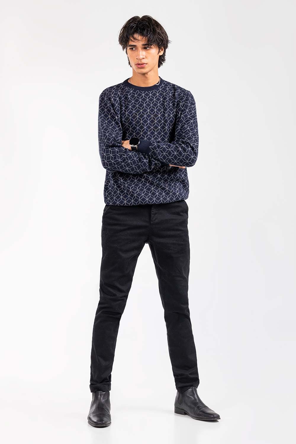 Navy Fashion Sweater FS-SWT-FD-366-01