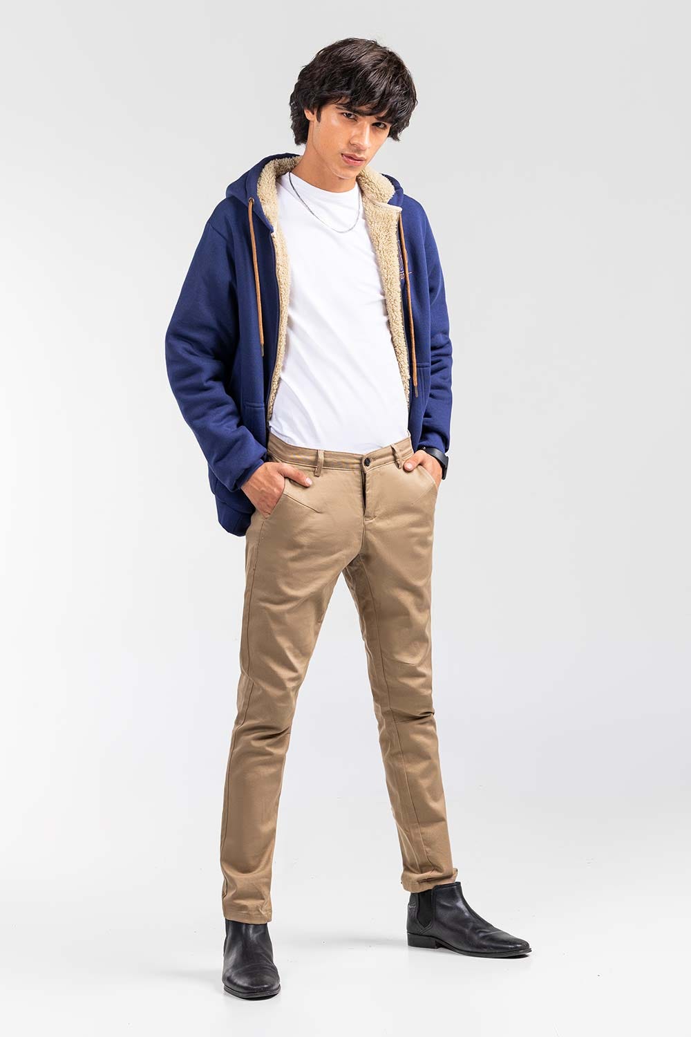 Navy Fashion Zipper Hoodie JKT-HZJ-D44-02