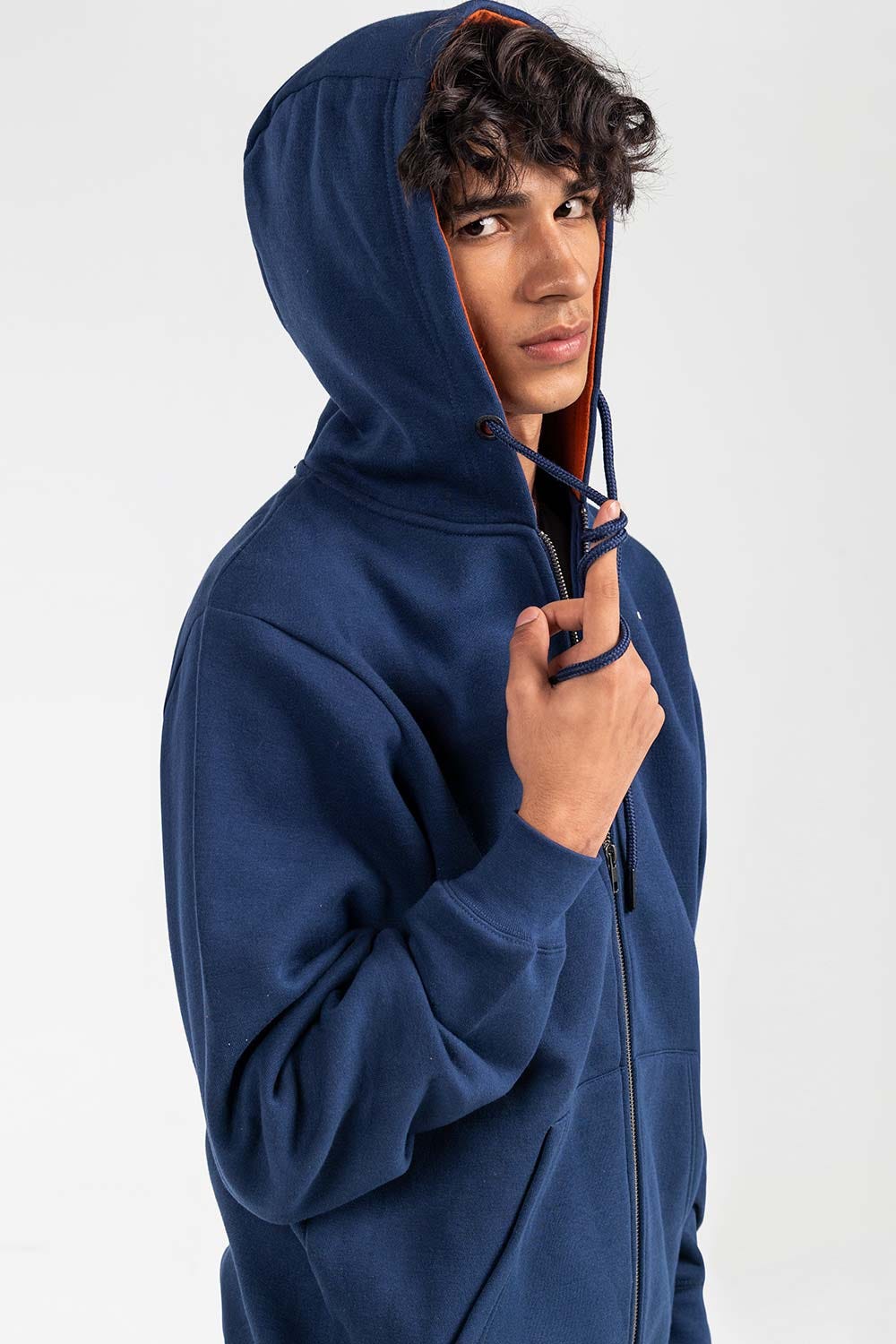 Navy Fashion Zipper Hoodie JKT-HZJ-D45-03