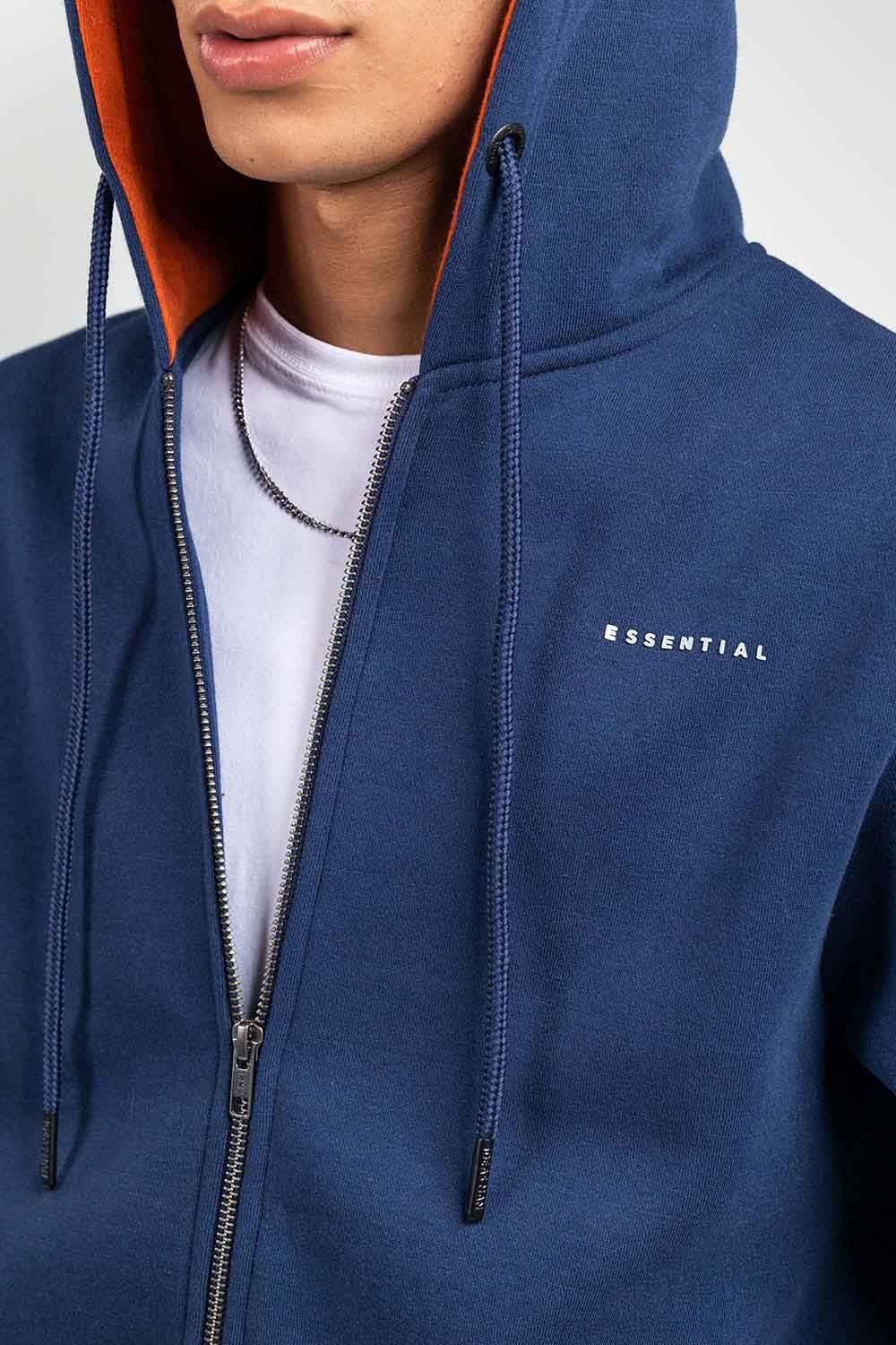 Navy Fashion Zipper Hoodie JKT-HZJ-D45-03