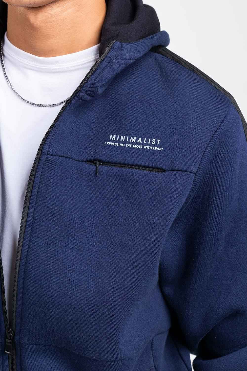 Navy Fashion Zipper Hoodie JKT-HZJ-D47-03