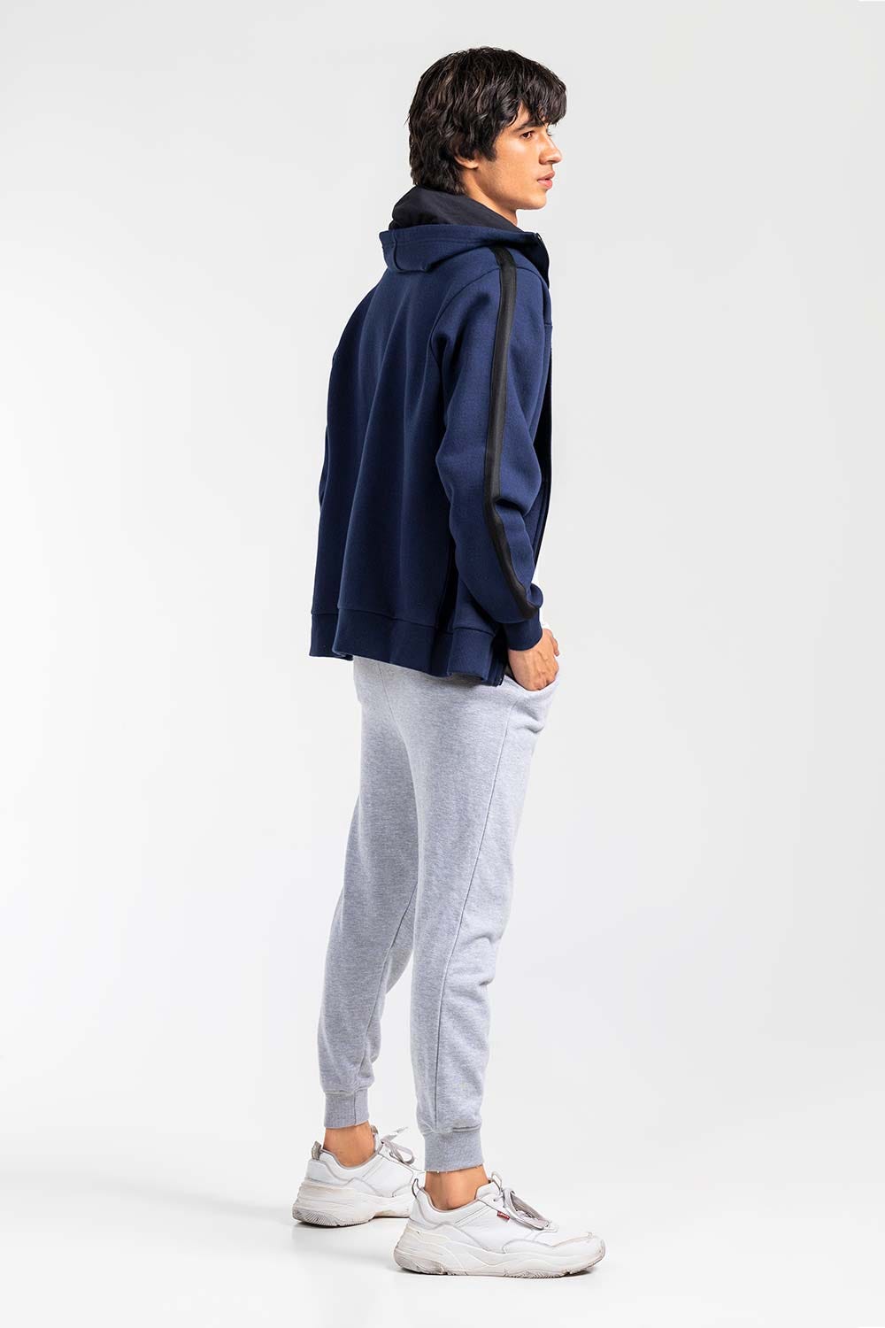 Navy Fashion Zipper Hoodie JKT-HZJ-D47-03