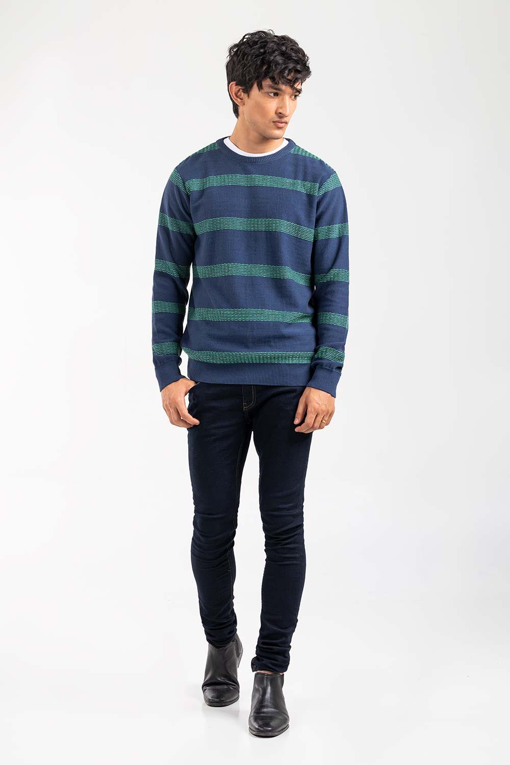 Navy Green Fashion Sweater FS-SWT-FD-398-01
