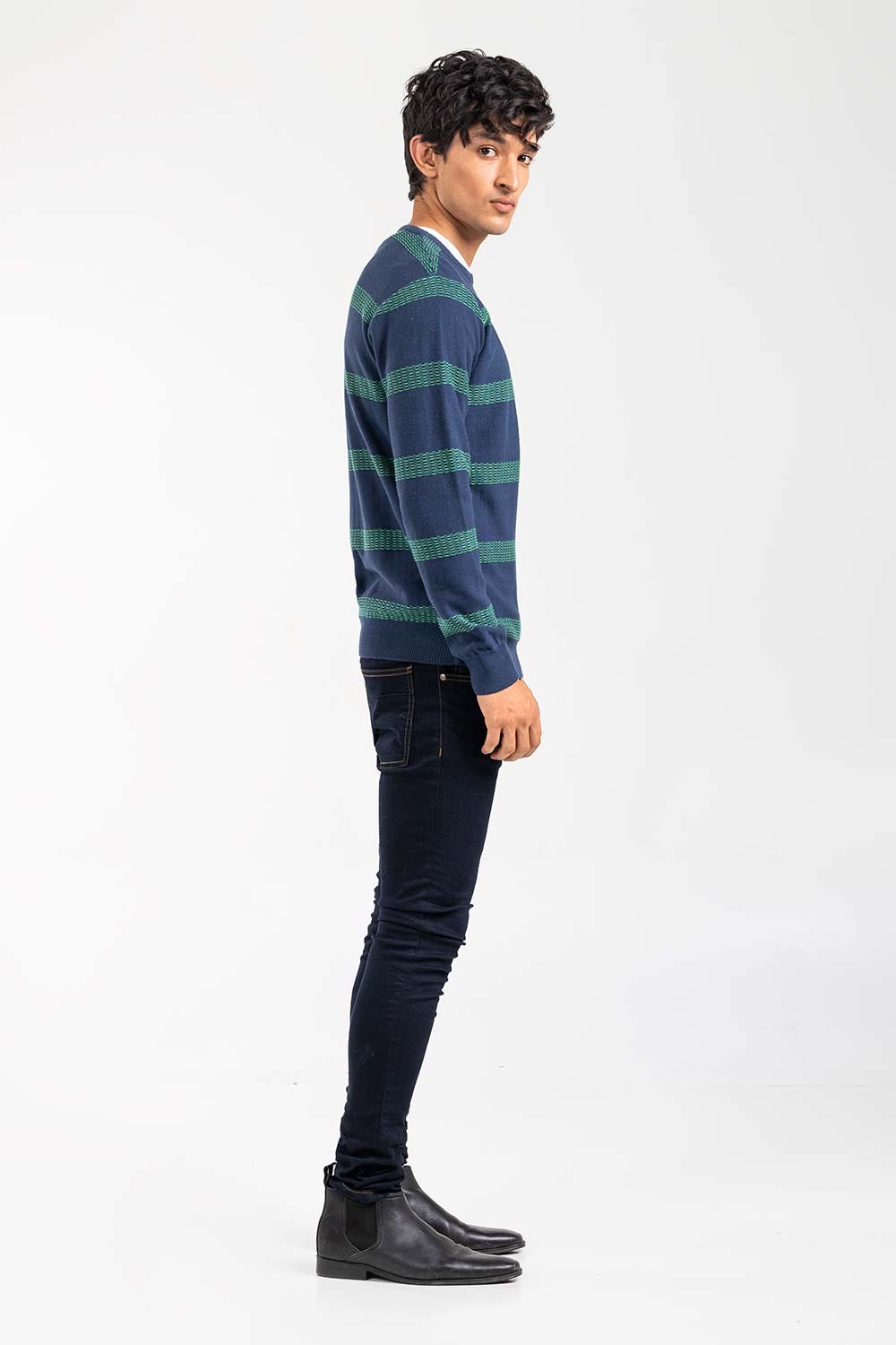 Navy Green Fashion Sweater FS-SWT-FD-398-01