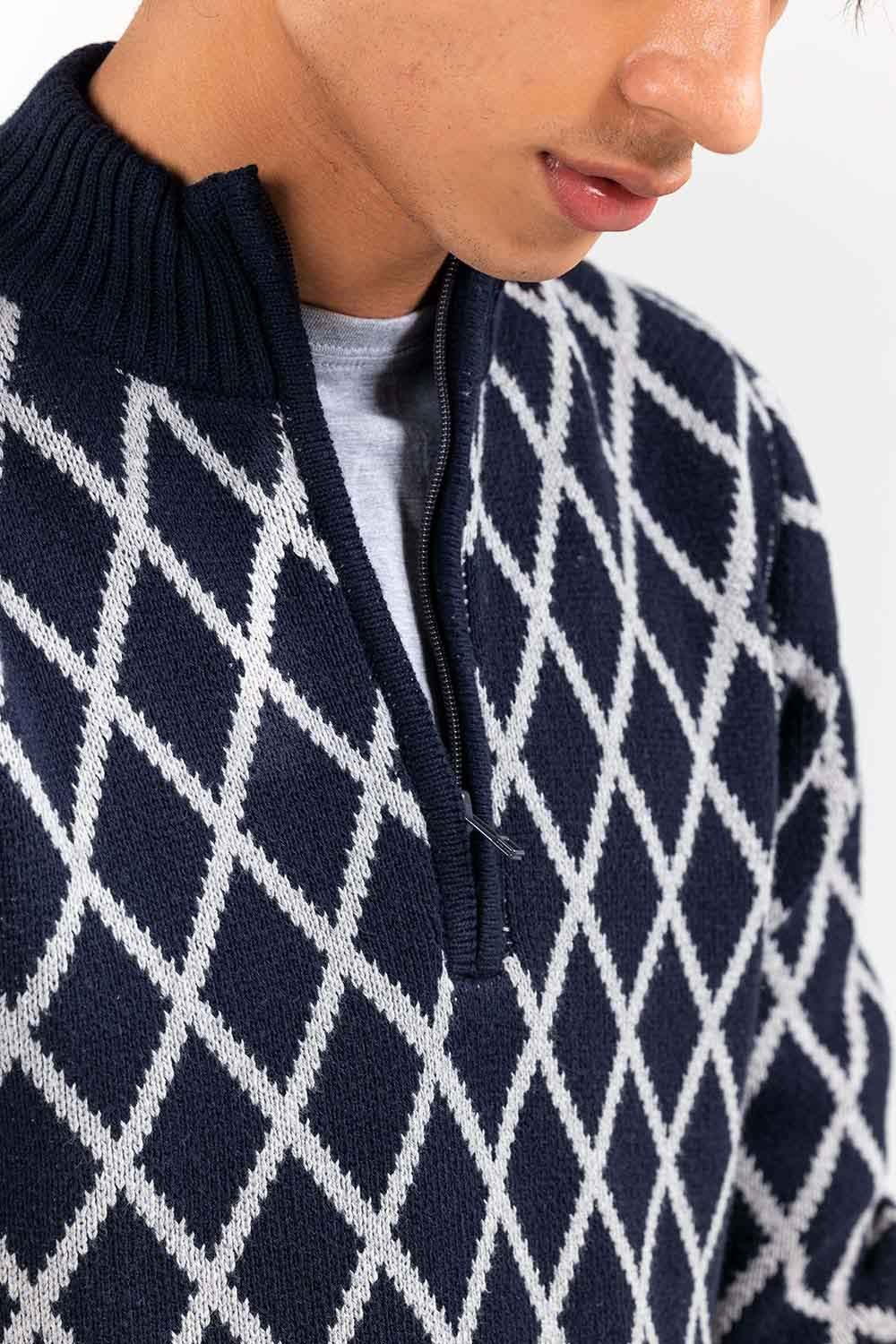 Navy Grey Fashion Sweater FS-SWT-FD-349-01