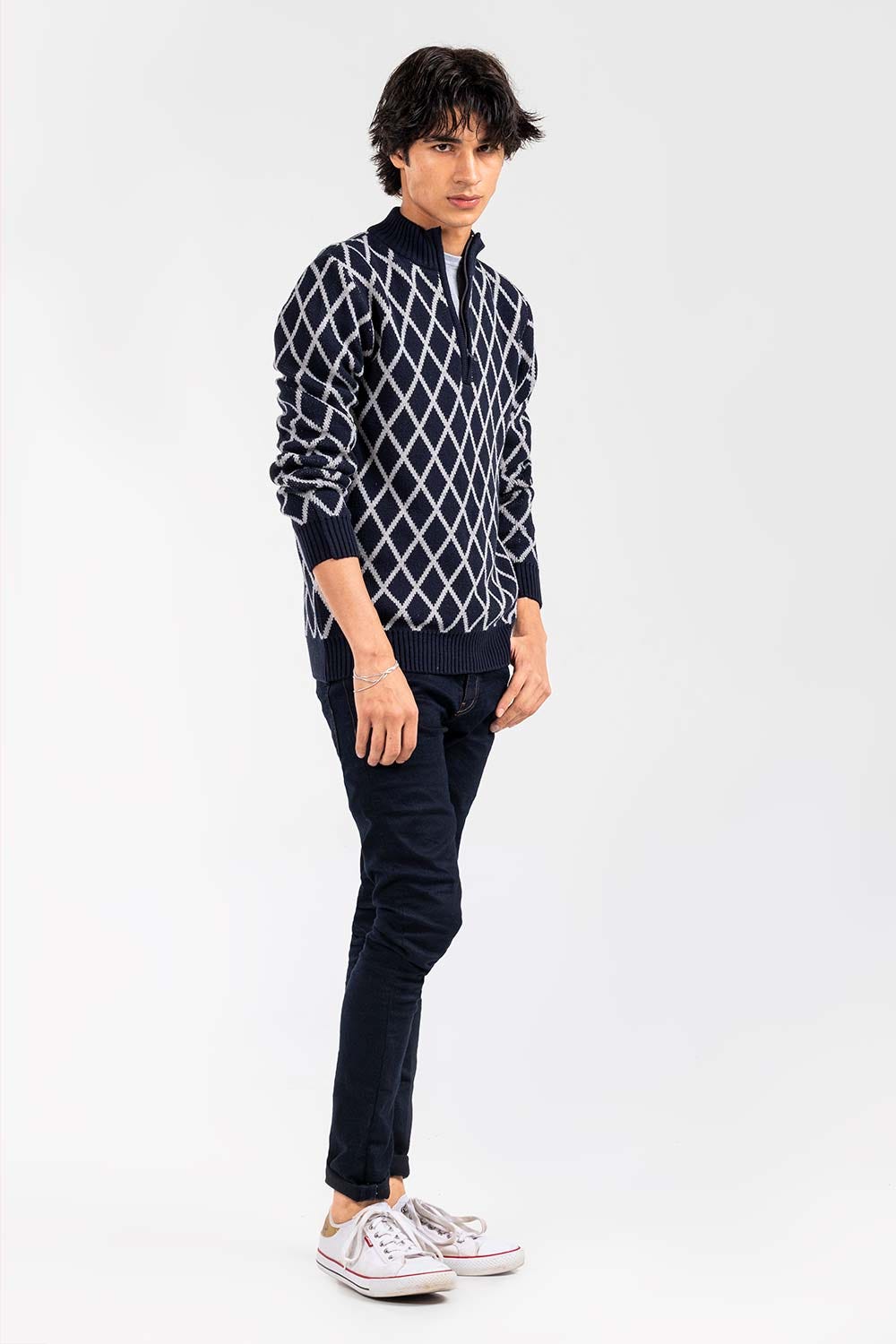 Navy Grey Fashion Sweater FS-SWT-FD-349-01