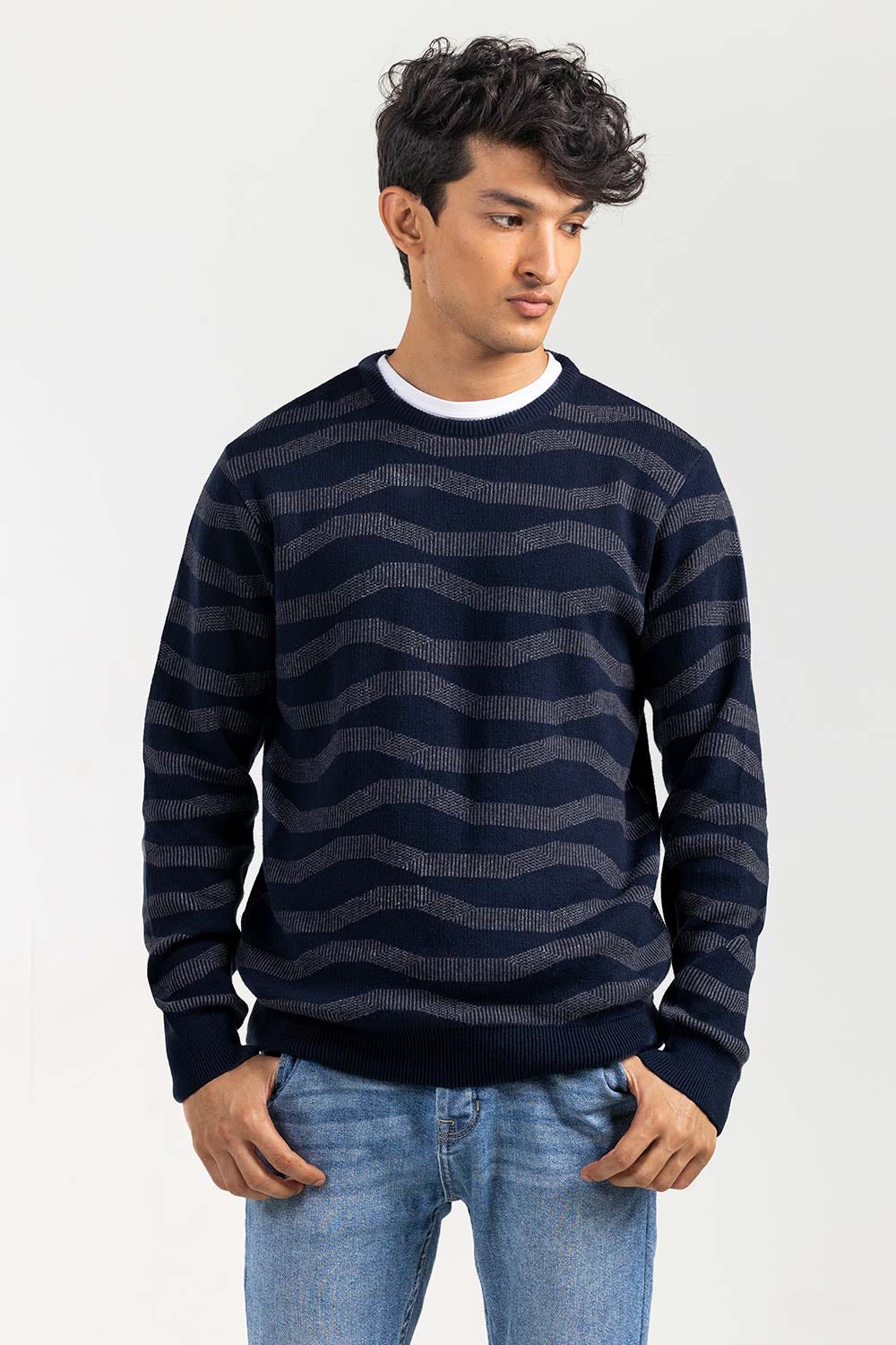 Navy Grey Fashion Sweater FS-SWT-FD-402-01