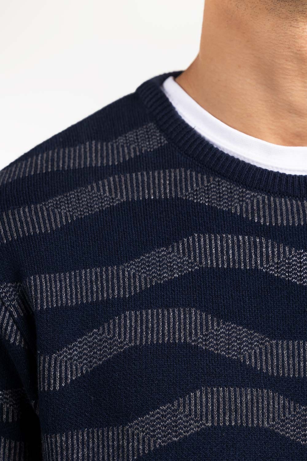 Navy Grey Fashion Sweater FS-SWT-FD-402-01