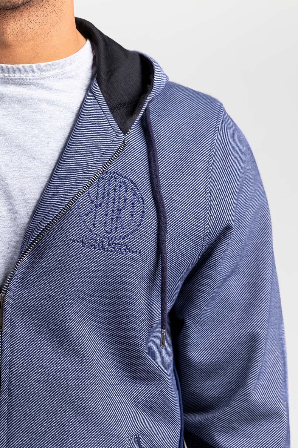 Navy Grey  Zipper Hoddie JKT-HZJ-D52-02