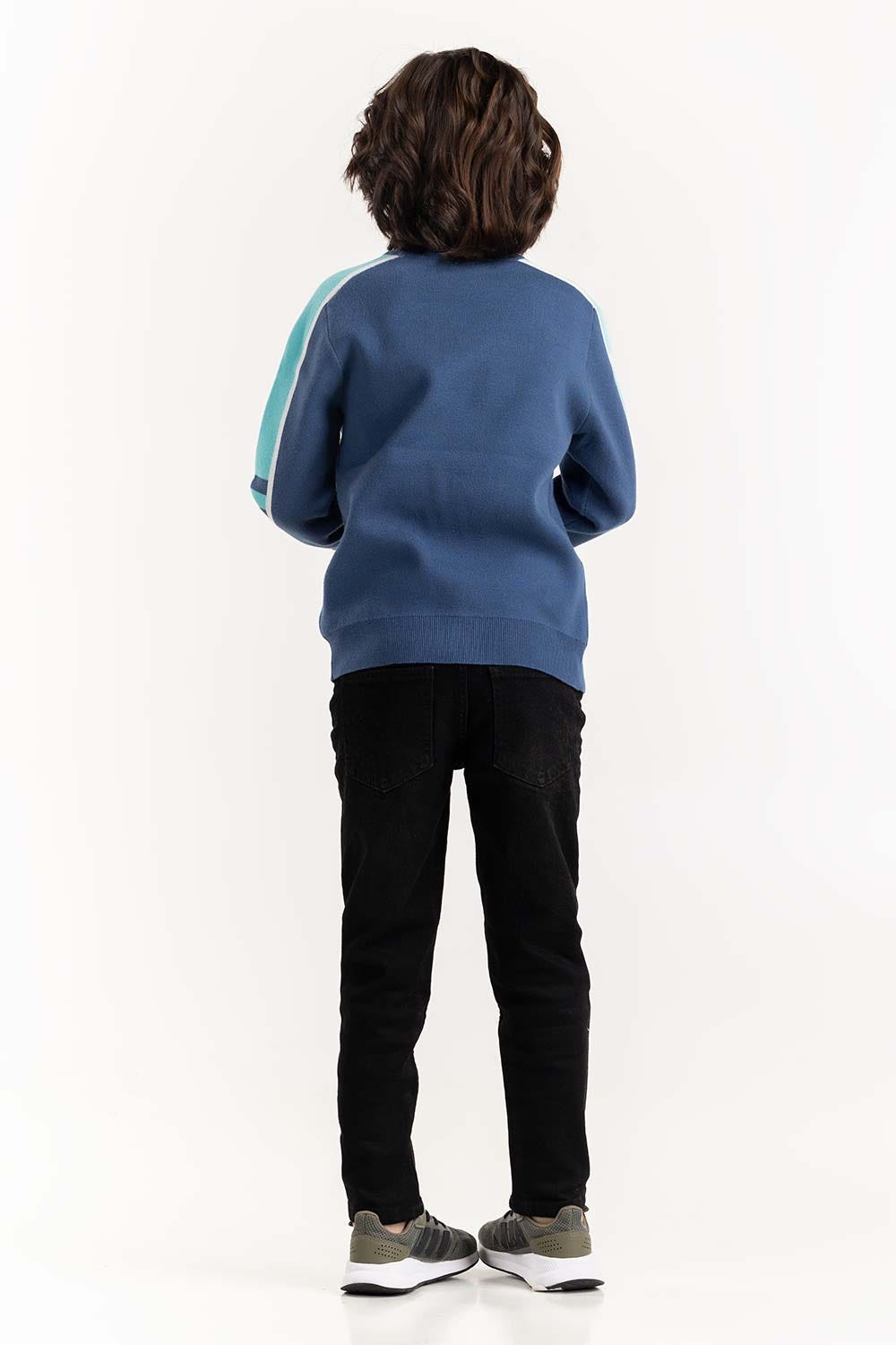 Junior Boy Navy Knit Sweater 224-311-029