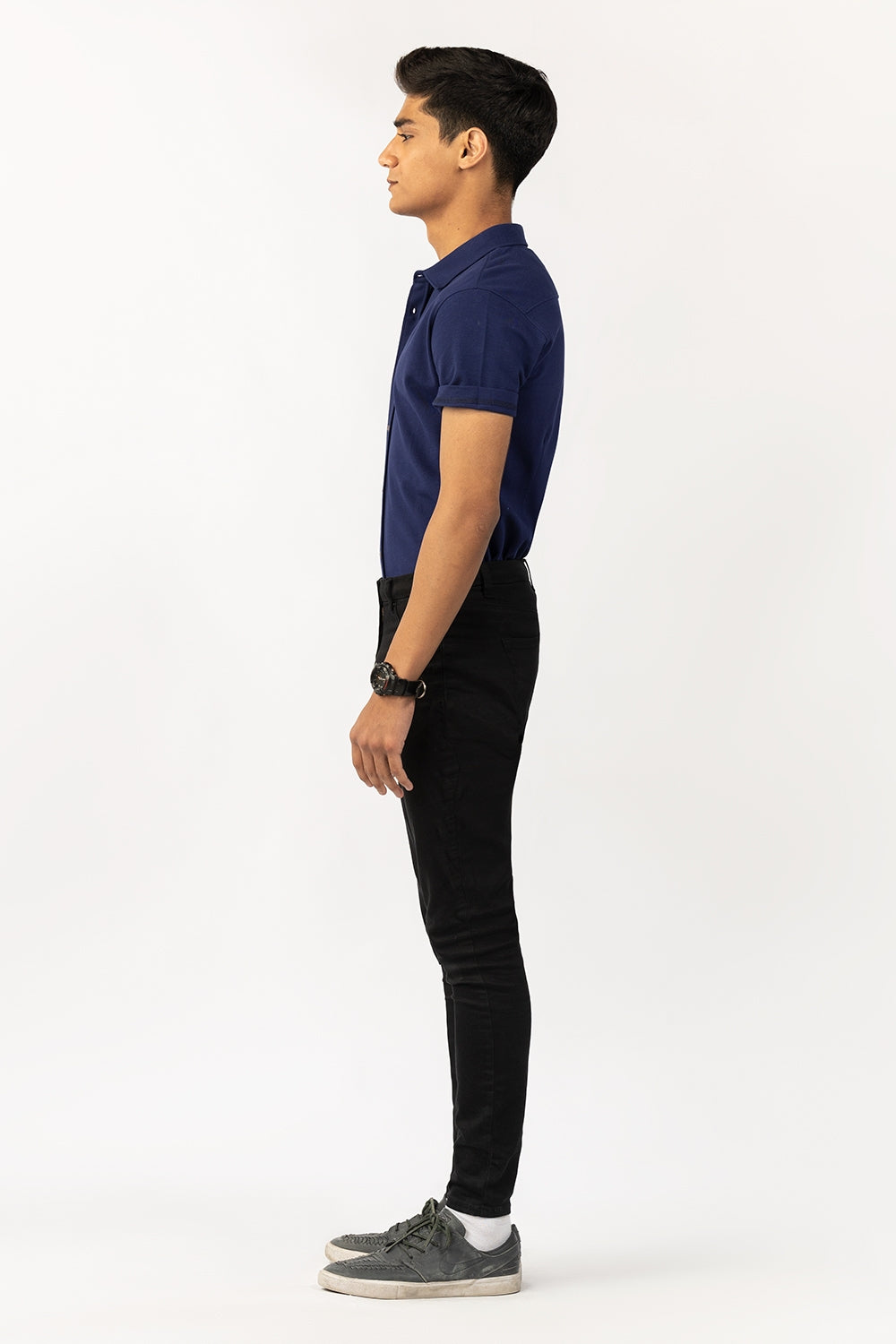 Navy Knitted Casual Shirt HS-CS-KNIT-D14