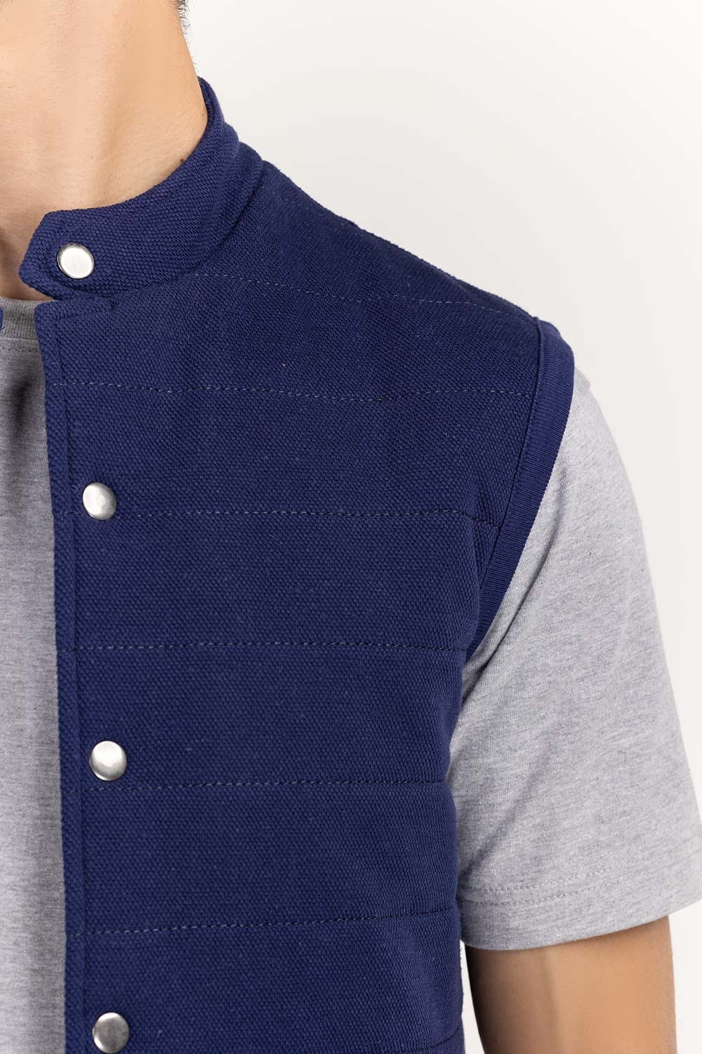 Navy Knitted Gilet JKT-KNTVST22-027