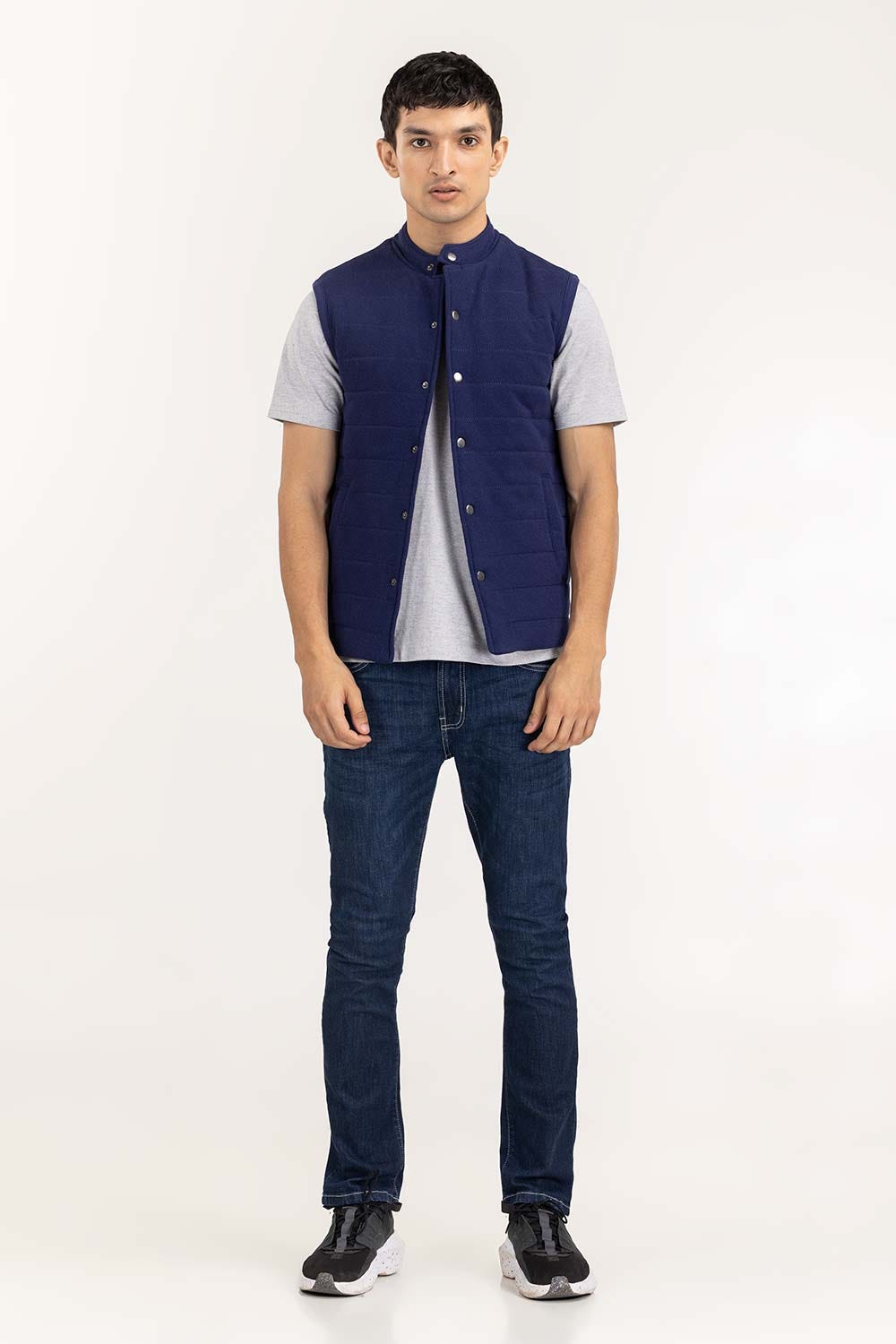 Navy Knitted Gilet JKT-KNTVST22-027