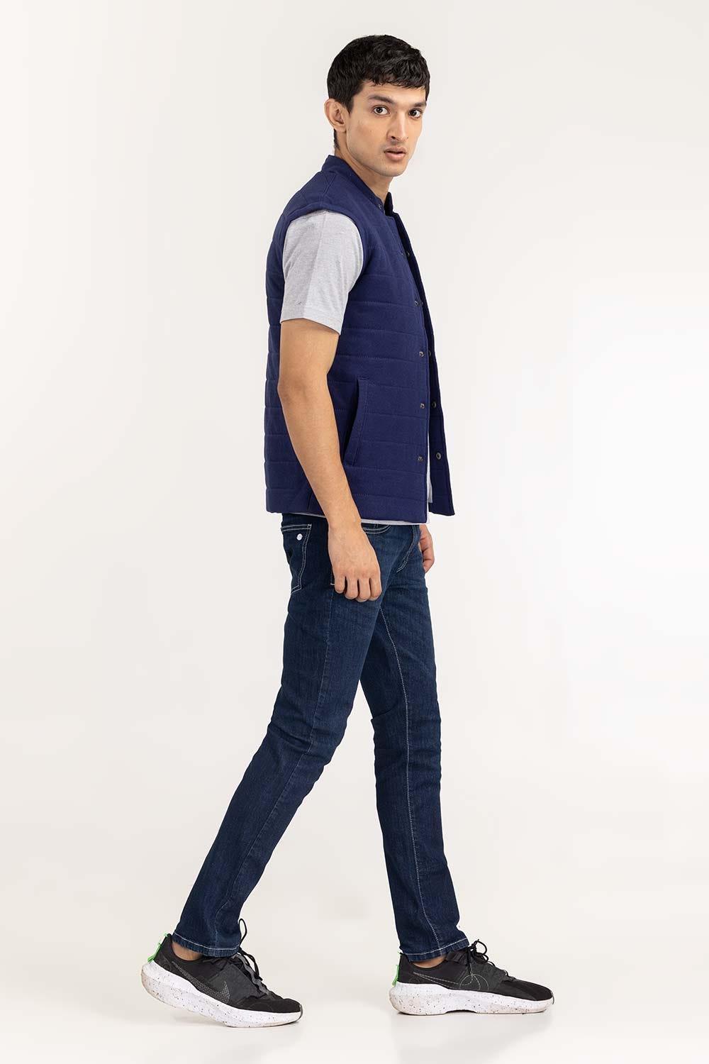 Navy Knitted Gilet JKT-KNTVST22-027