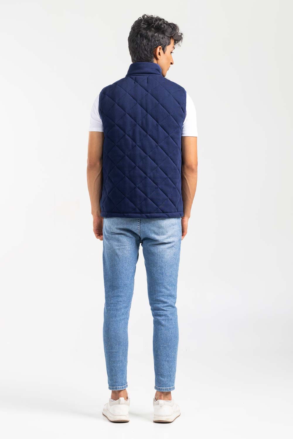Navy Mock Neck Vest Jacket JKT-MNV-D27-01