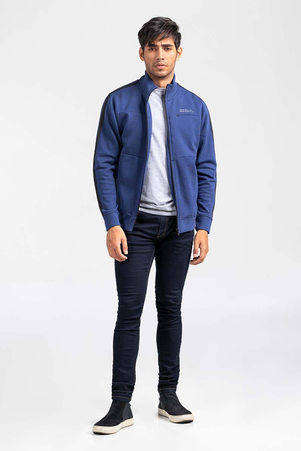 Navy Mock Neck Zipper Jacket JKT-MNZ-76-02