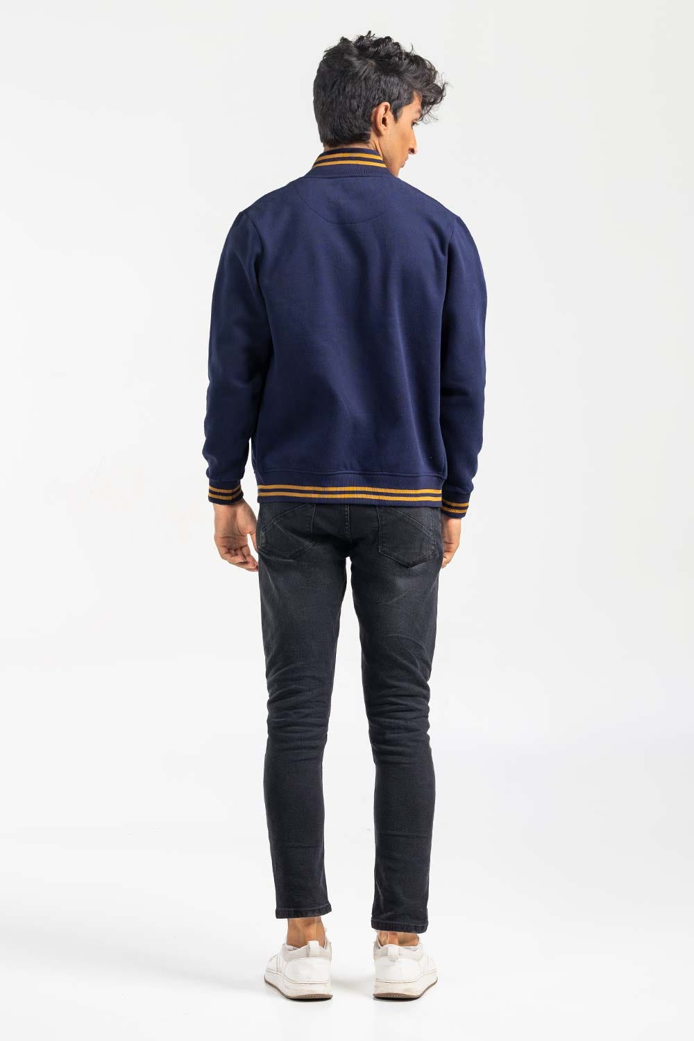 Navy Mock Neck Zipper Jacket JKT-MNZ-80-02