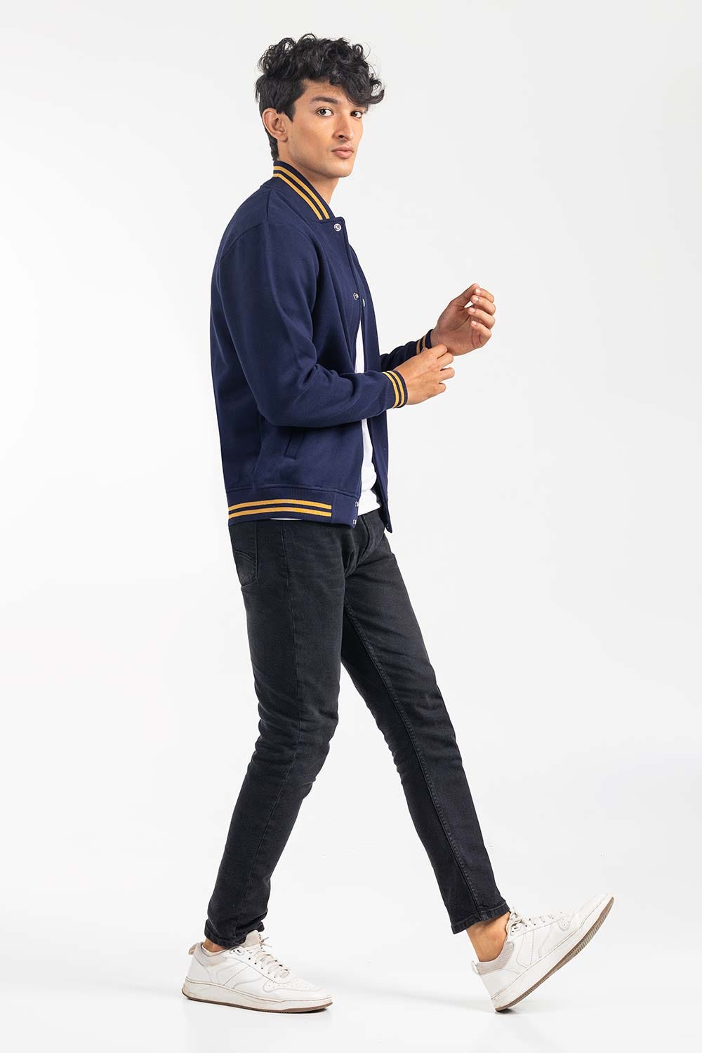 Navy Mock Neck Zipper Jacket JKT-MNZ-80-02