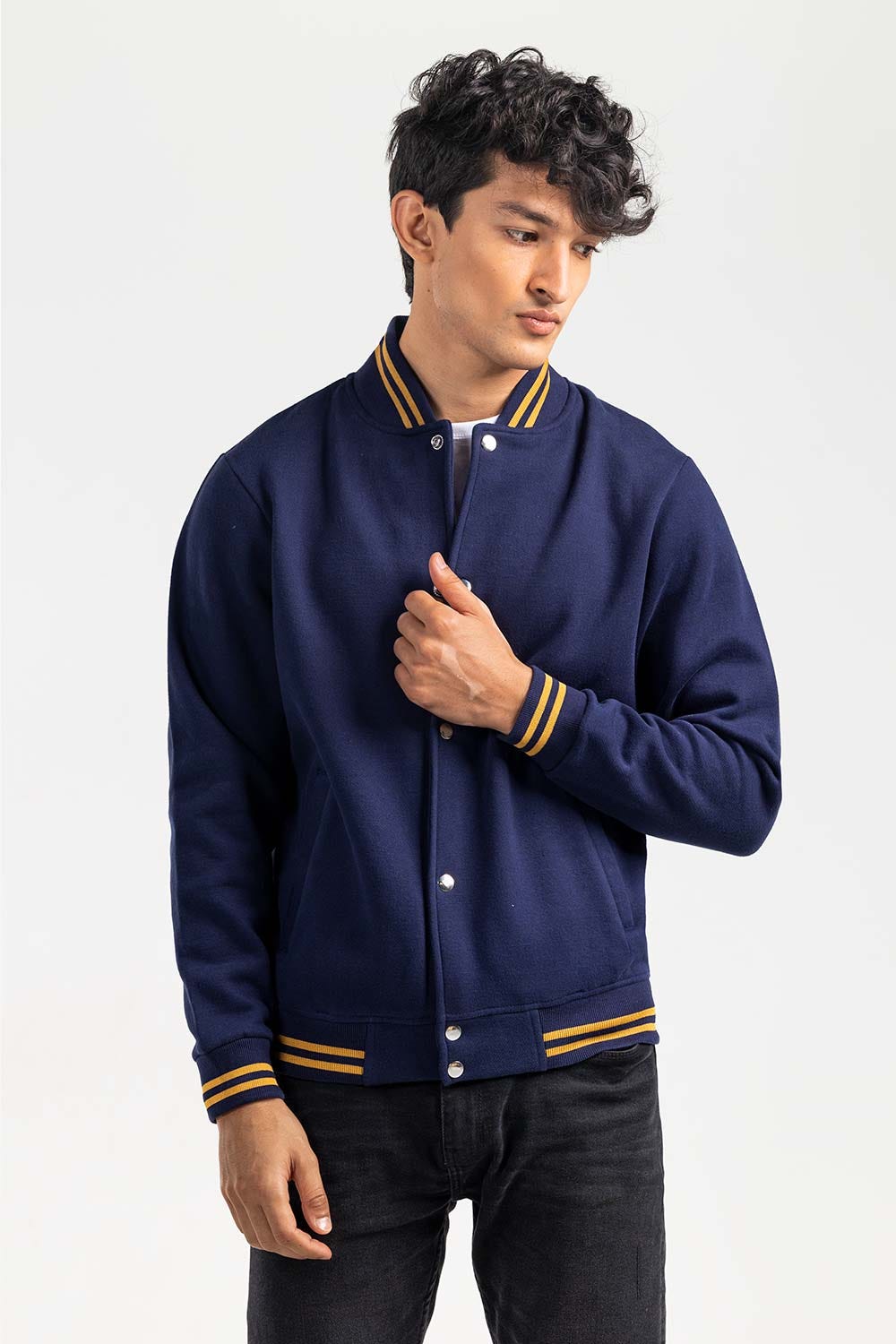 Navy Mock Neck Zipper Jacket JKT-MNZ-80-02