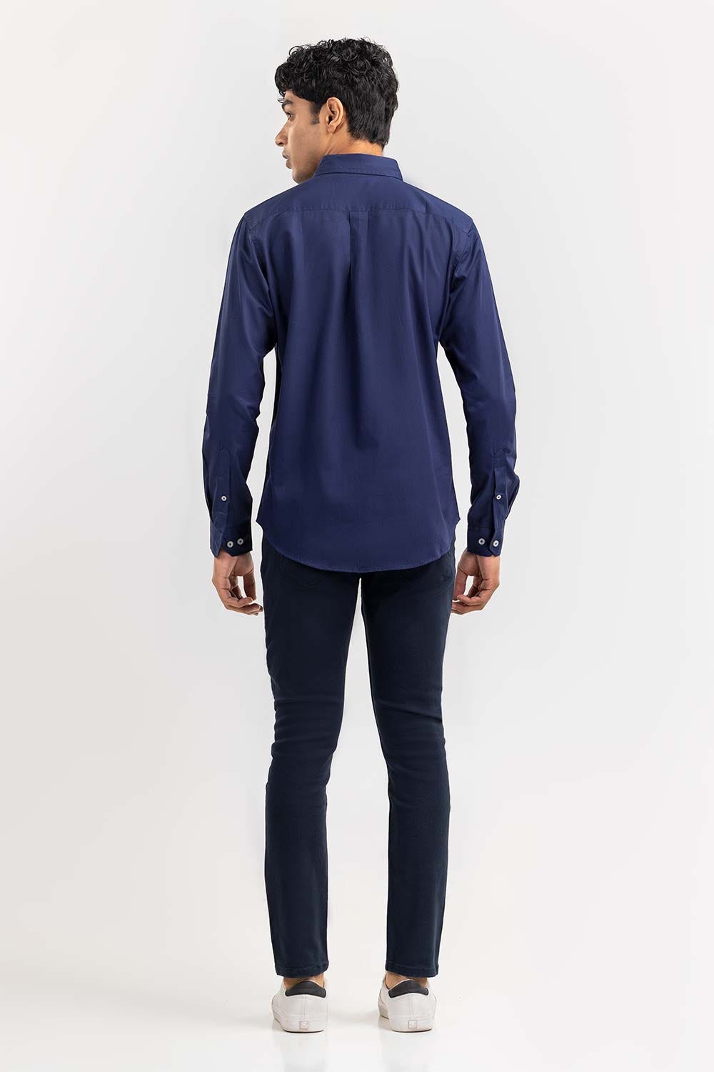 Navy Solid Casual Shirt CS-PD22-009