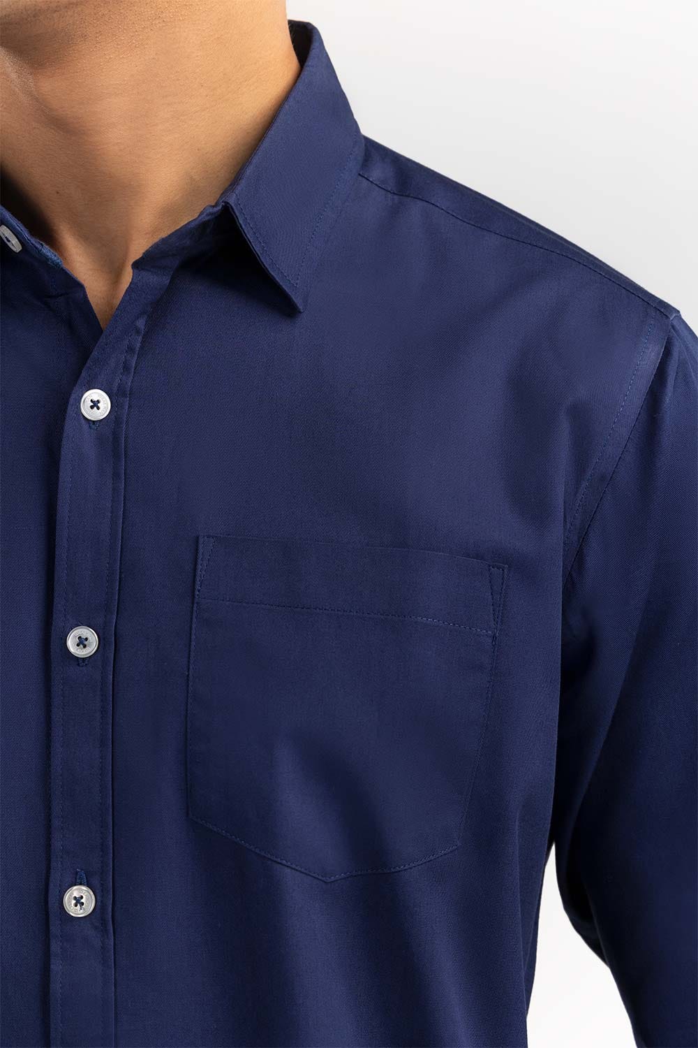 Navy Solid Casual Shirt CS-PD22-009
