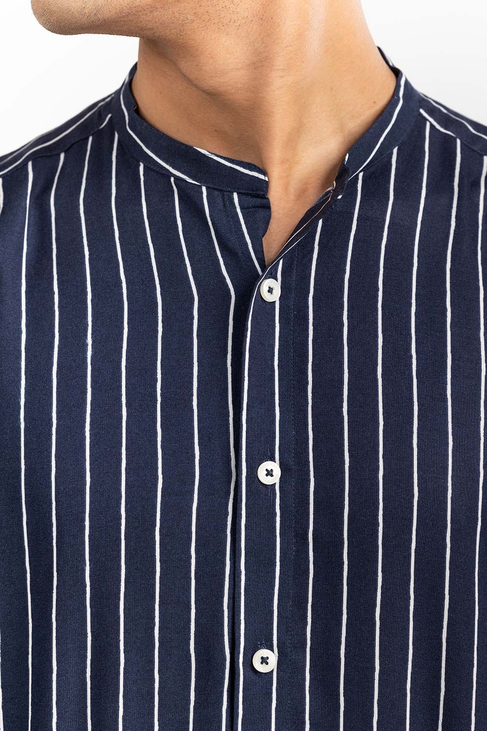 Navy Stripped Casual Shirt CS-YD22-001