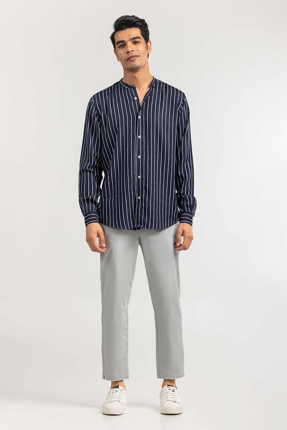 Navy Stripped Casual Shirt CS-YD22-001