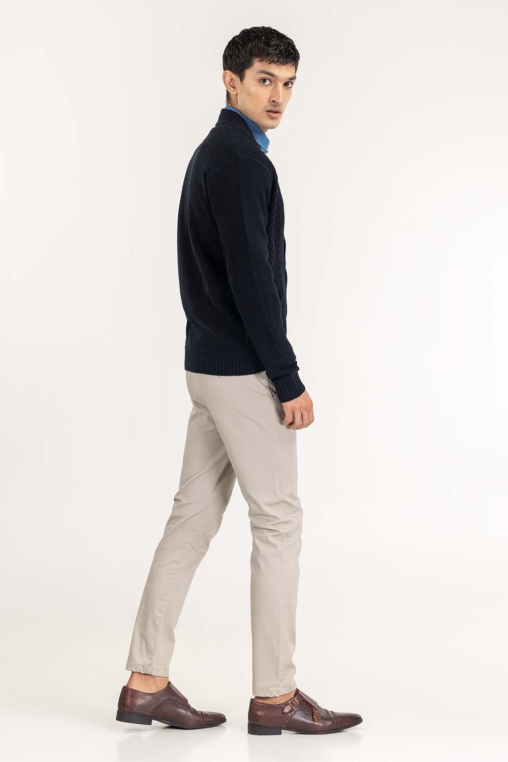 Navy Textured Cardigan SWT-FFSCD22-152