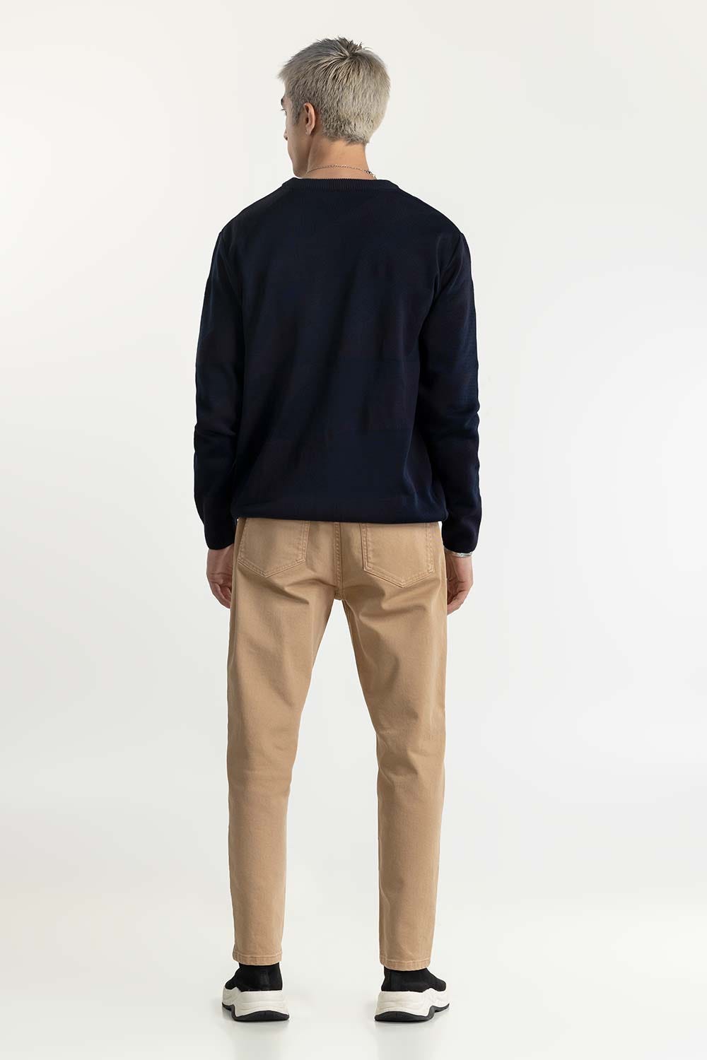 Navy Textured Sweater 224-111-006