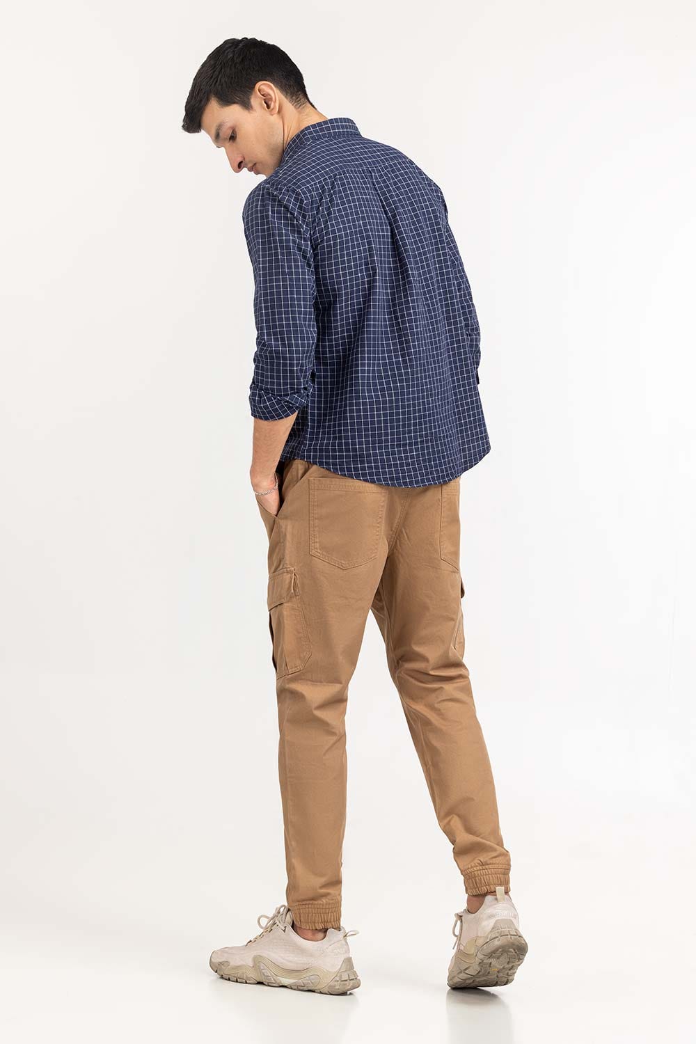 Navy White Checkered Casual Shirt CS-YD22-027