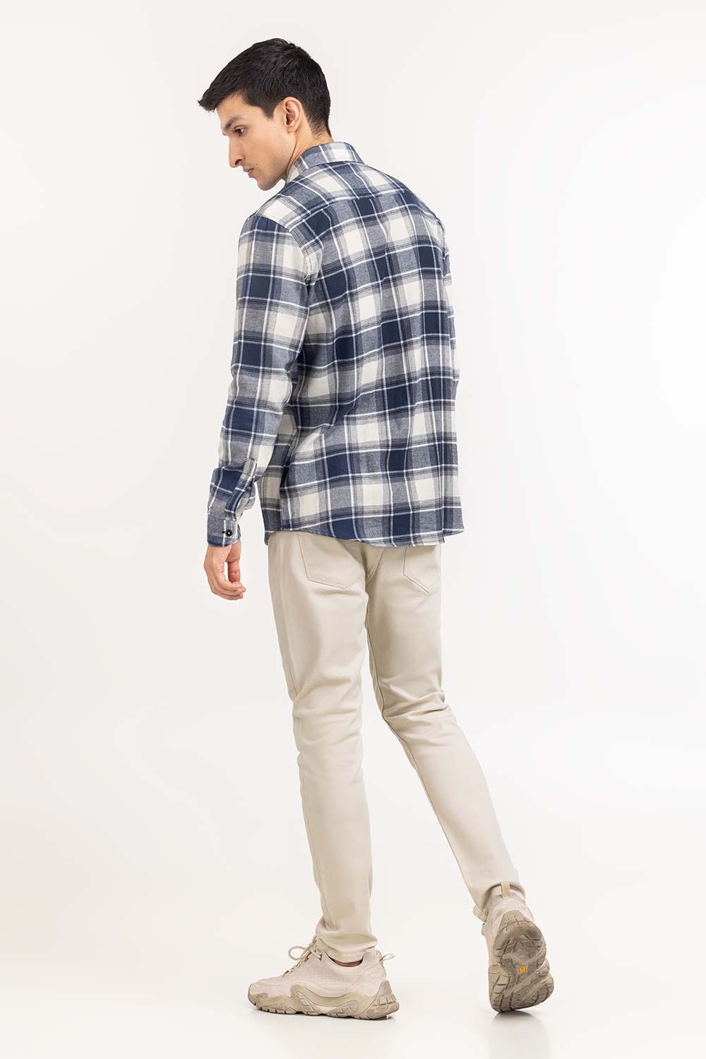 Navy White Checkered Casual Shirt CS-YD22-036