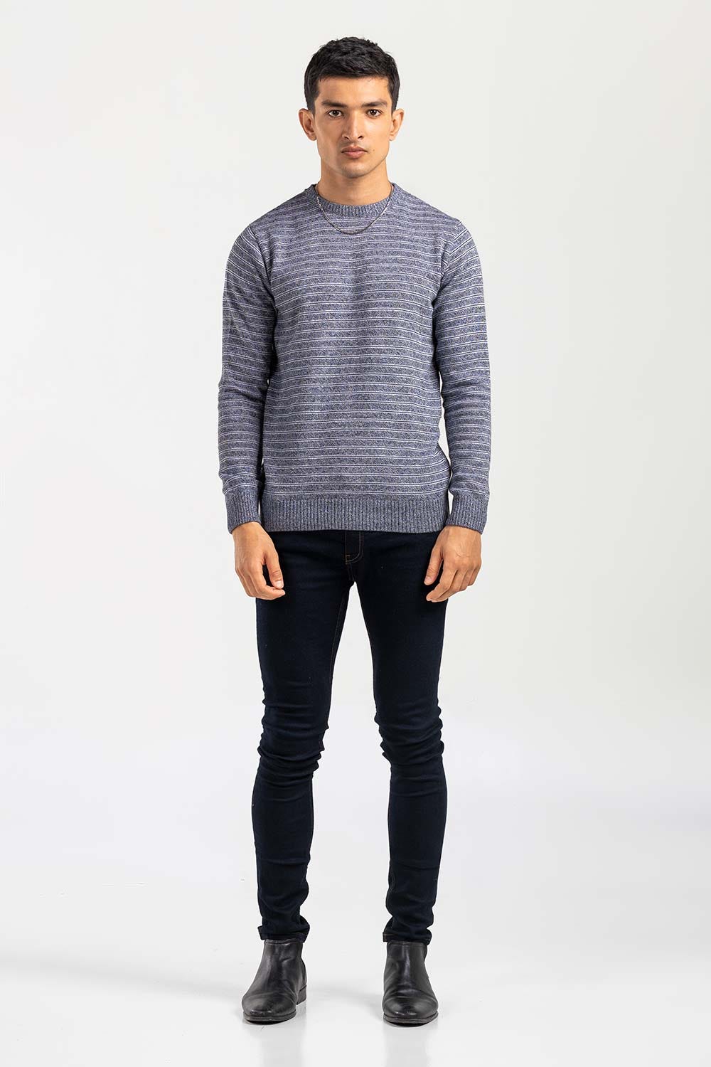 Navy White Fashion Sweater FS-SWT-FD-345-01