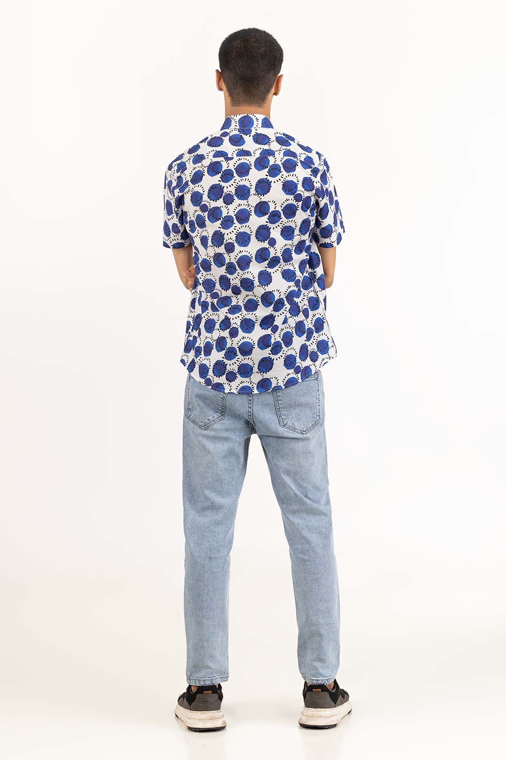 Navy White Printed Casual Shirt CS-PRT22-003