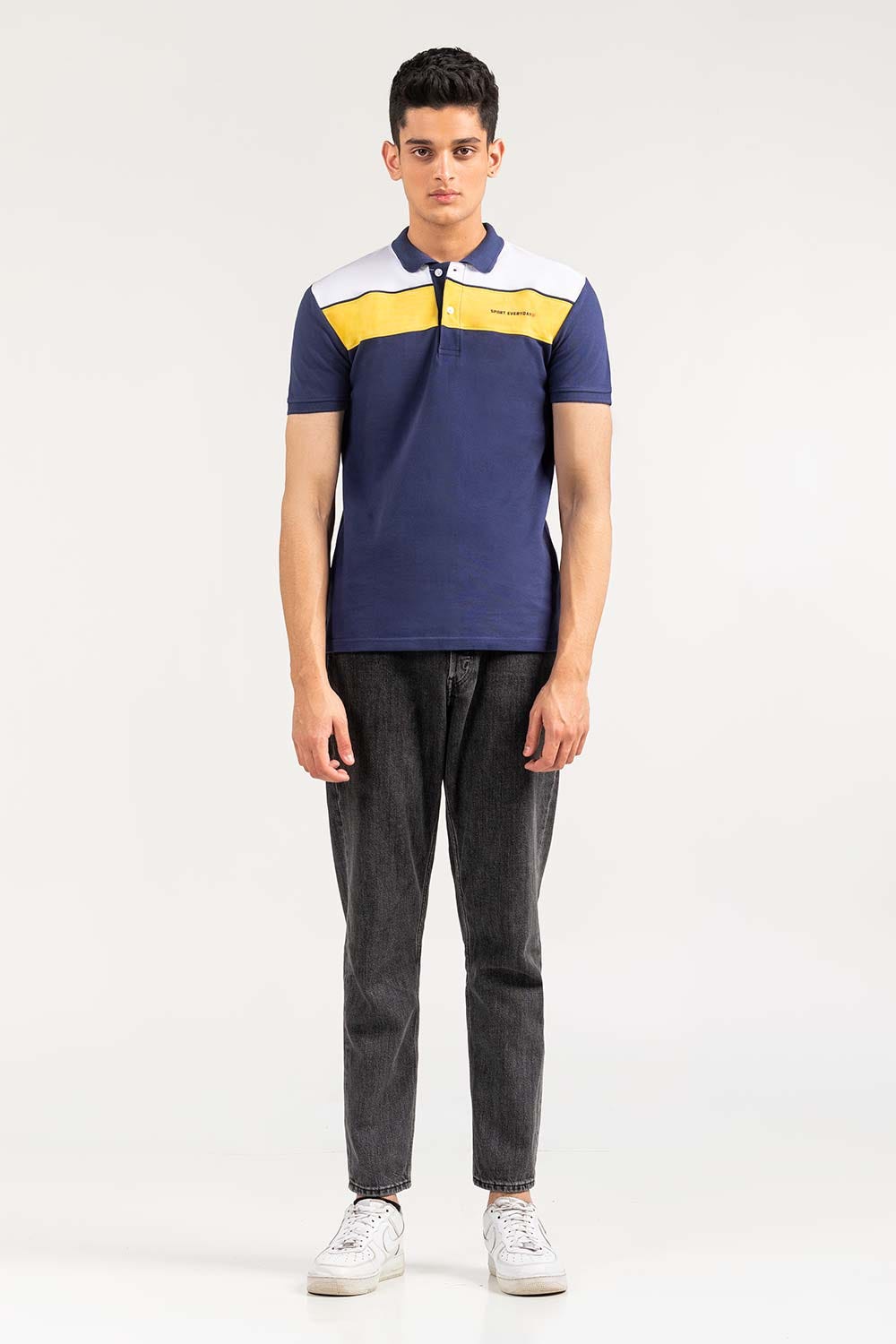 White Navy Sport Polo PKP-SP-113