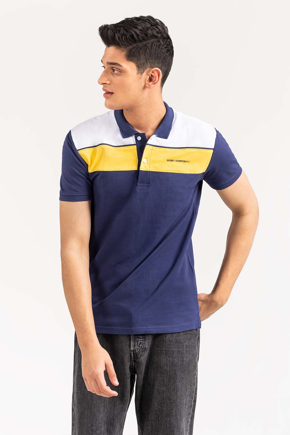 White Navy Sport Polo PKP-SP-113