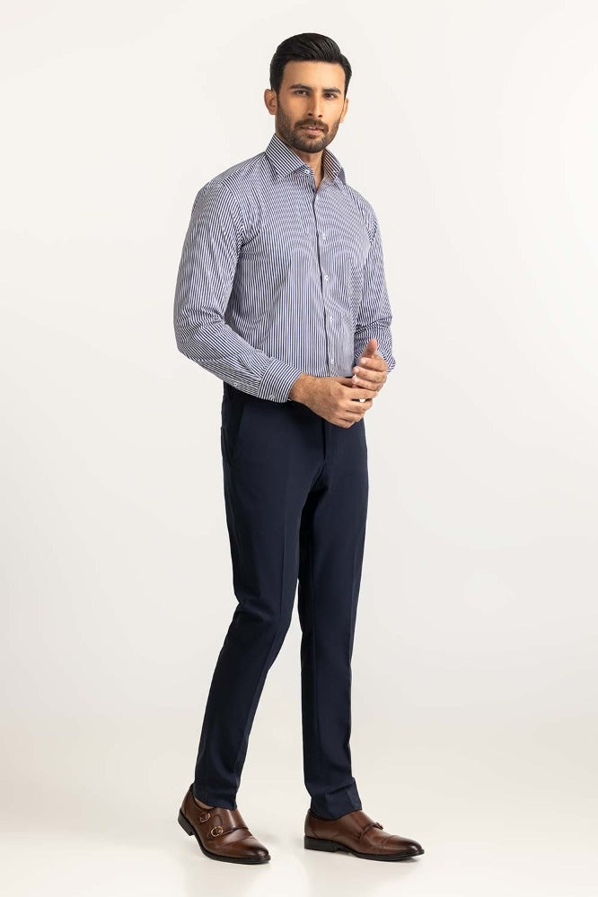 Navy White Stripe Formal Shirt MN-FS-PD24-032