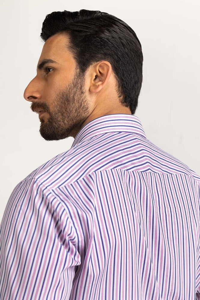 Navy White Stripe Formal Shirt MN-FS-YD24-046