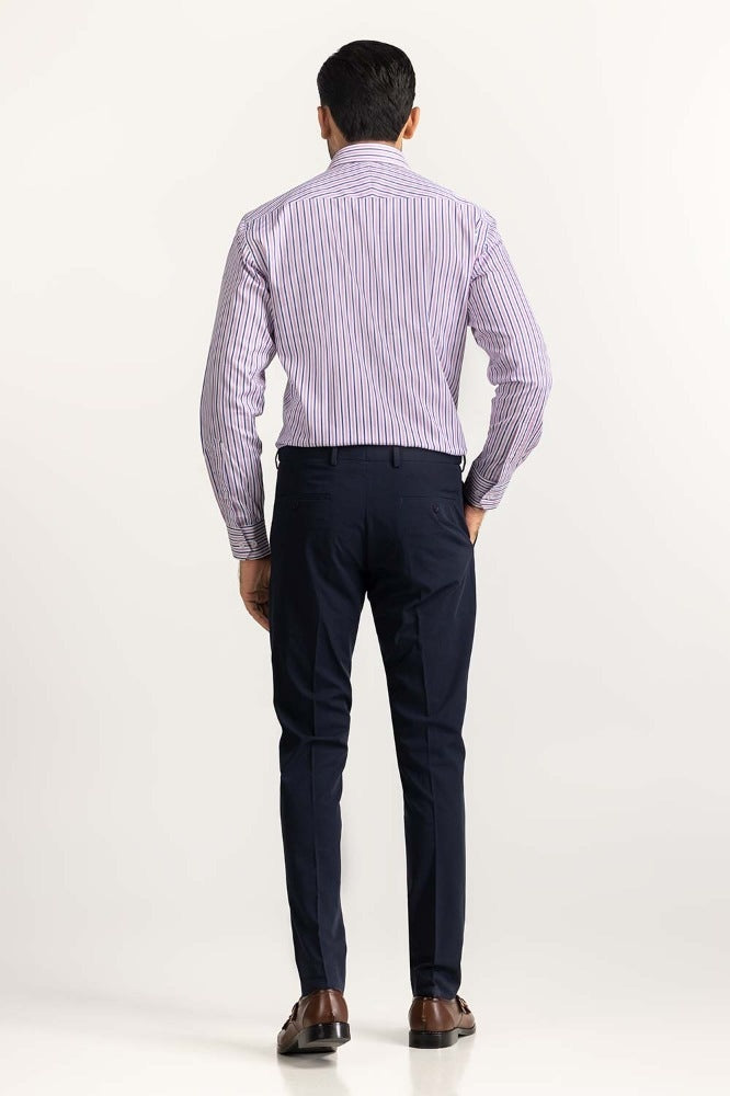 Navy White Stripe Formal Shirt MN-FS-YD24-046