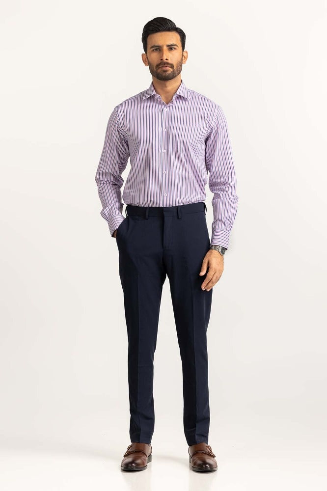 Navy White Stripe Formal Shirt MN-FS-YD24-046
