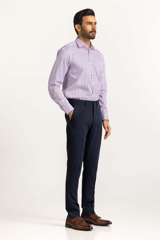 Navy White Stripe Formal Shirt MN-FS-YD24-046