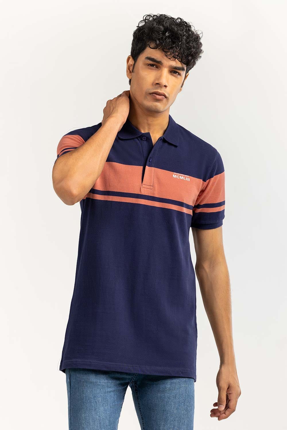 Navy Yarn Dyed  Polo PKP-YD-D78