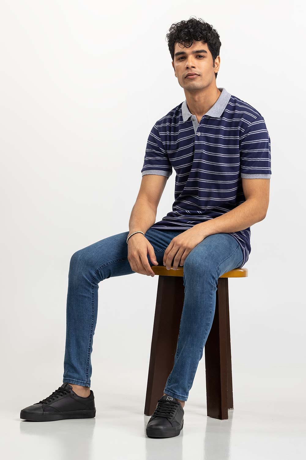 Navy Yarn Dyed Polo PKP-YD-D81